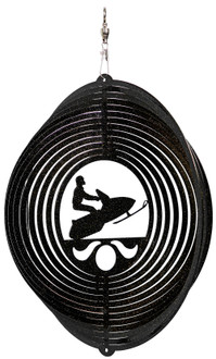 SNOWMOBILE Circle Swirly Metal Wind Spinner 