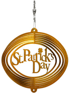 ST PATRICKS HAPPY Mini Swirly Metal Wind Spinner 