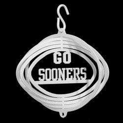 OKLAHOMA SOONERS Tini Swirly Metal Collegiate Christmas Tree Ornament