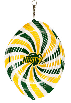 ND STATE NDSU BISON Multi Color Collegiate Swirly Metal Wind Spinner