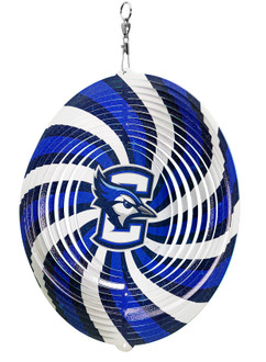CREIGHTON BLUEJAYS Collegiate Multi Color Swirly Metal Wind Spinner