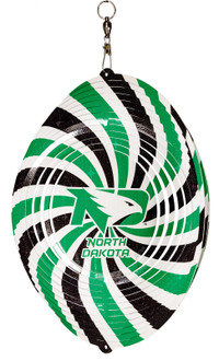 NORTH DAKOTA FIGHTING HAWKS Collegiate Swirly Multi Color Metal Wind Spinner