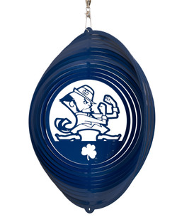 NOTRE DAME FIGHTING IRISH Collegiate Swirly Blue Metal Wind Spinner