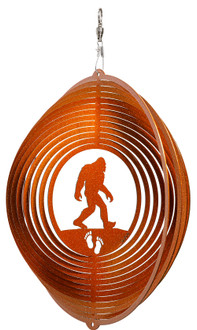 BIGFOOT SASQUATCH Circle Swirly Metal Wind Spinner