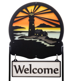 Lighthouse Metal Yard Sign Lighthouse Metal Yard Sign