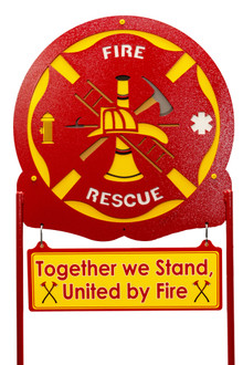 FIRE RESCUE Scenic Metal Yard Sign