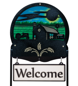 FARM SCENE Scenic Metal Yard Sign