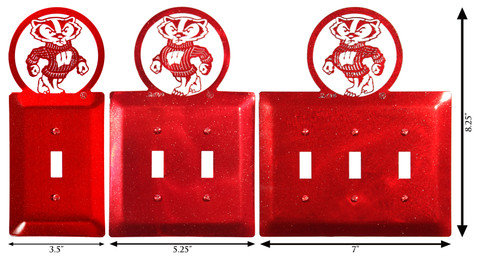 SWEN Georgia Bulldogs Metal Rocker Switch Plate - Black Single Cover - Solid Steel, Oversized, Red Sparkle Finish