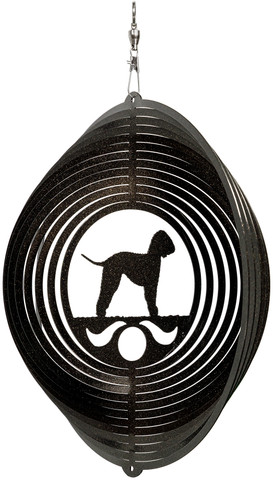 BEDLINGTON TERRIER Circle Dog Swirly Metal Wind Spinner