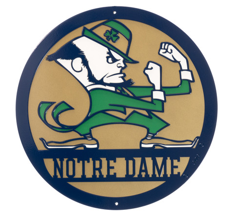 家具・インテリア FIGHTING IRISH 70s College Box NOTRE DAME FIGHTING IRISH Collegiate Logo Metal Wall Art Decor
