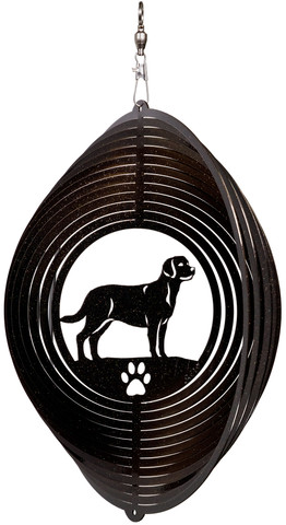 LABRADOR Circle Dog Swirly Metal Wind Spinner
