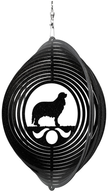 CAVALIER KING CHARLES Circle Dog Swirly Metal Wind Spinner
