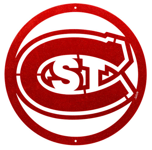 12" SAINT CLOUD ST STATE HUSKIES Collegiate Logo Metal Wall Art Decor