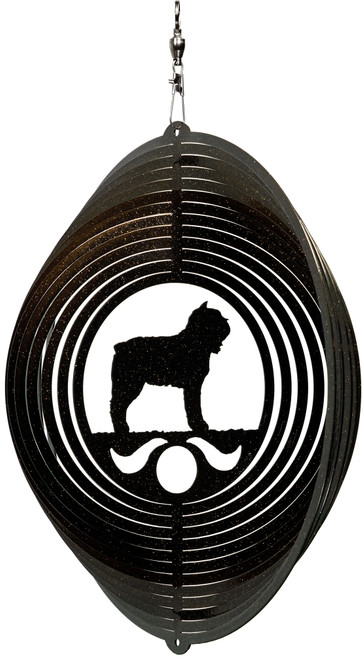 BOUVIER DES FLANDRES Circle Dog Swirly Metal Wind Spinner
