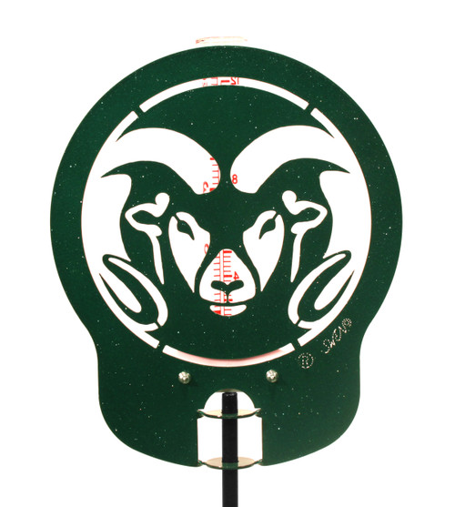 COLORADO STATE RAMS Metal Steel Rain Gauge