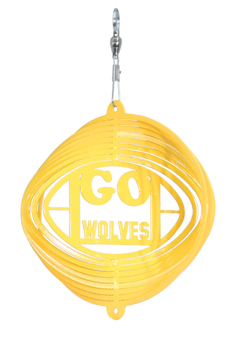 NORTHERN STATE WOLVES Mini Collegiate Swirly Metal Wind Spinner 
