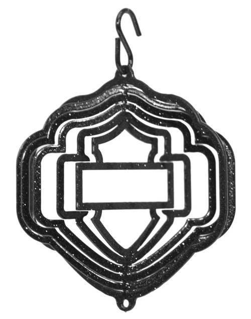MOTORCYCLE SHIELD Tini Swirly Metal Christmas Tree Ornament