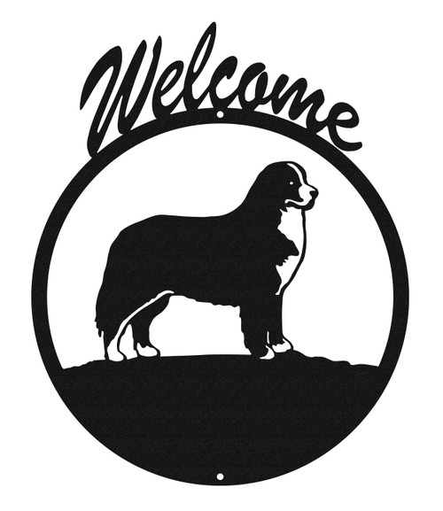 BERNESE MOUNTAIN DOG Dog Metal Welcome Sign