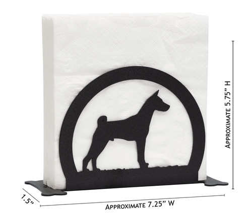 BASENJI Dog Metal Letter Holder Napkin Holder Dimensions