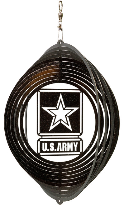 US ARMY Circle Swirly Metal Wind Spinner