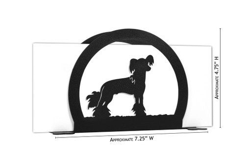 CHINESE CRESTED Dog Metal Letter Holder Napkin Holder Dimensions