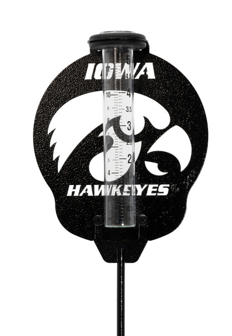IOWA HAWKEYE HAWKEYES Metal Steel Rain Gauge 