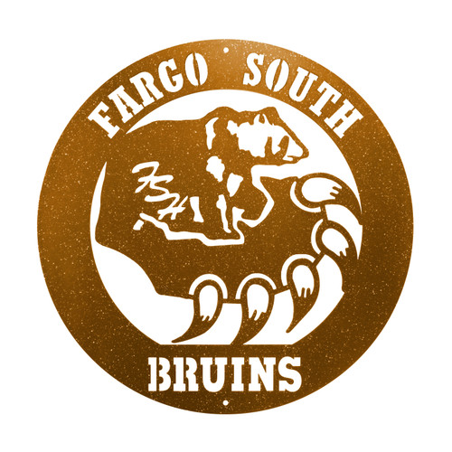 12" FARGO SOUTH BRUINS Logo Metal Wall Art Decor