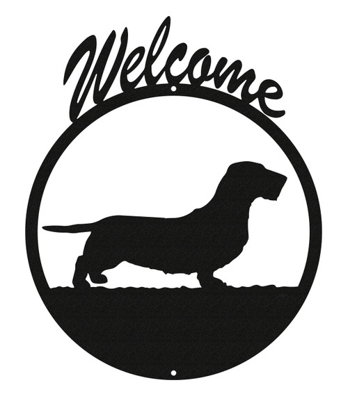 WIREHAIRED DACHSHUND Dog Metal Welcome Sign