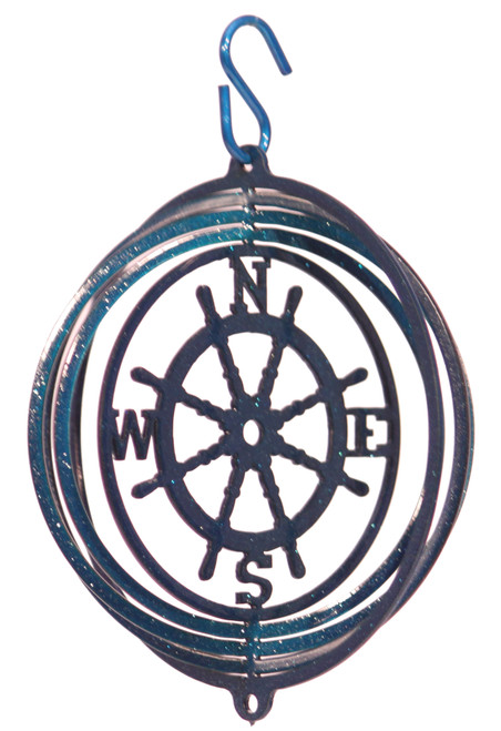 SHIP WHEEL Tini Swirly Metal Christmas Tree Ornament 
