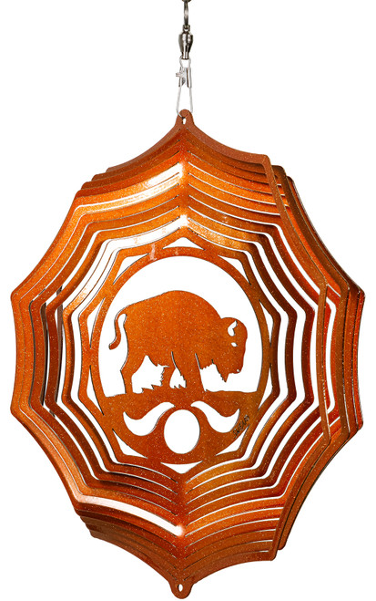 BISON BUFFALO Web Swirly Metal Wind Spinner