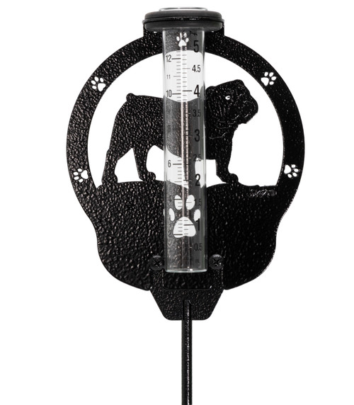 ENGLISH BULLDOG Dog Metal Steel Rain Gauge
