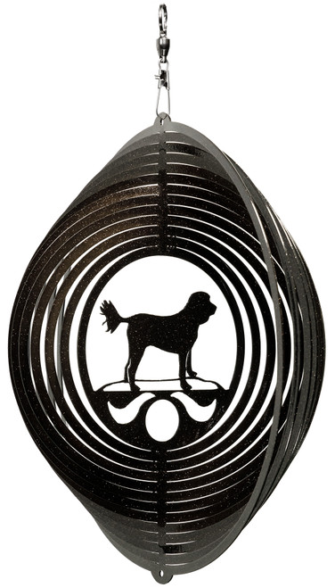 COCKAPOO Circle Dog Swirly Metal Wind Spinner