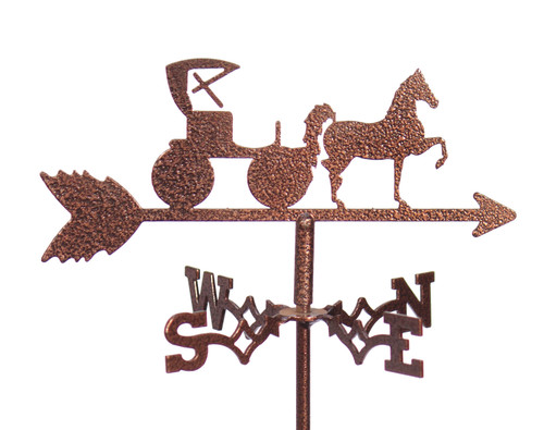 HORSE AND BUGGY Flower Pot Birdhouse Steel Weathervane