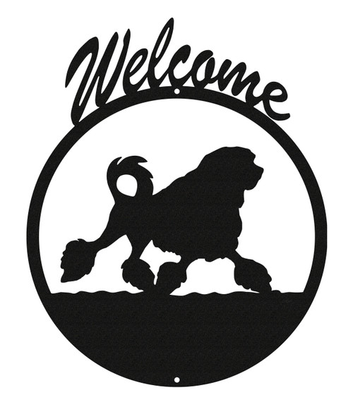 LOWCHEN Dog Metal Welcome Sign 