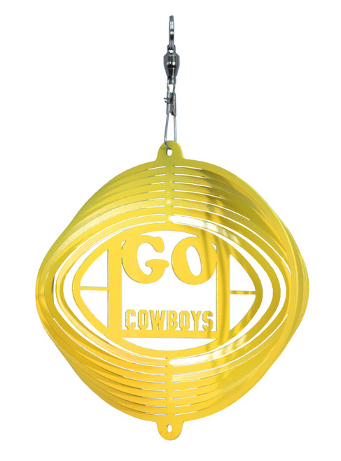 WYOMING COWBOYS Mini Collegiate Swirly Metal Wind Spinner 