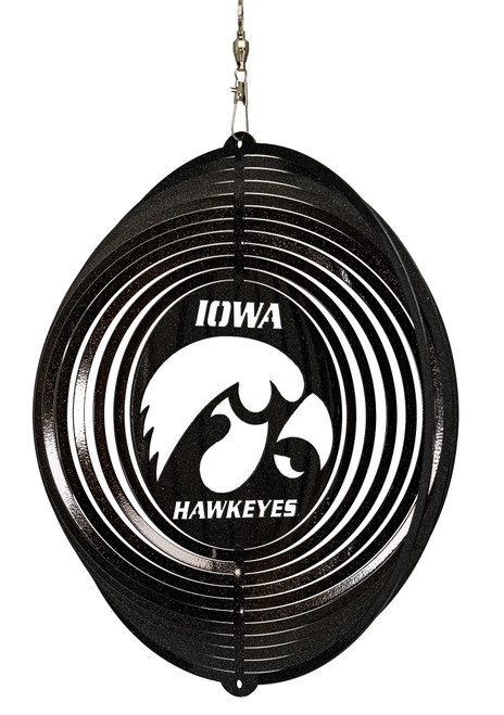 IOWA HAWKEYE HAWKEYES Collegiate Swirly Metal Wind Spinner