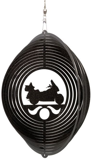 GOLD WING MOTORCYCLE Circle Swirly Metal Wind Spinner 