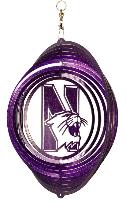  NORTHWESTERN WILDCATS Collegiate Metal Wind Spinner 
