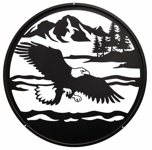 24" BALD EAGLE Scenic Metal Wall Art Decor
