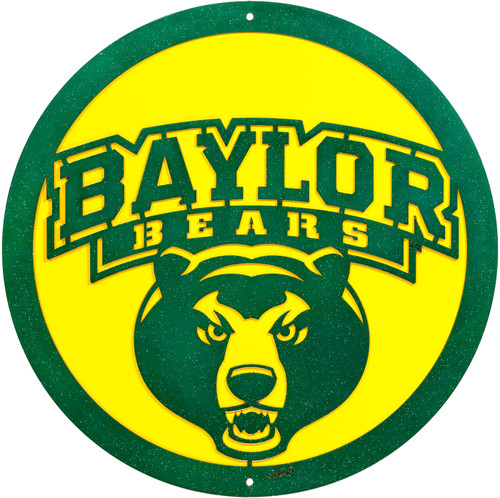 12" BAYLOR BEARS Collegiate Logo Metal Wall Art Decor