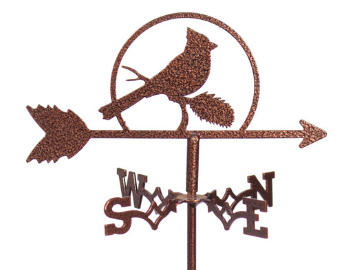 CARDINAL Flower Pot Birdhouse Steel Weathervane 