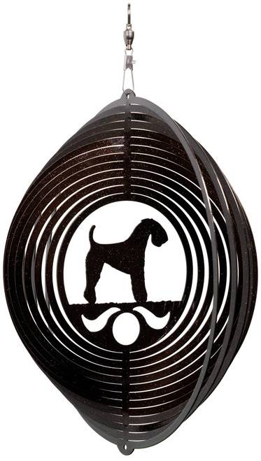 KERRY BLUE TERRIER Circle Dog Swirly Metal Wind Spinner