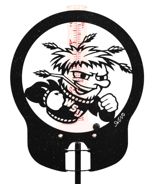 WICHITA STATE SHOCKERS Metal Steel Black Rain Gauge