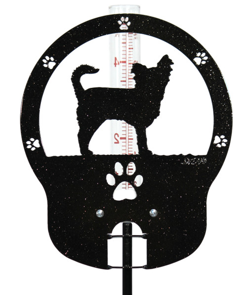 LONG HAIR CHIHUAHUA Dog Metal Steel Rain Gauge