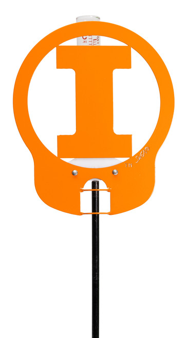 ILLINOIS ILLINI Metal Steel Orange Rain Gauge