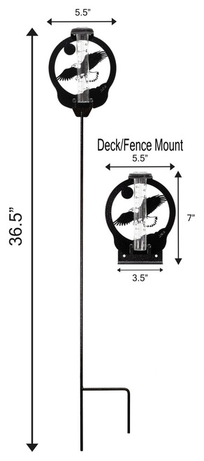 EAGLE Metal Steel Rain Gauge Dimensions