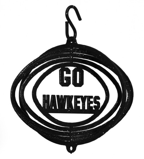 IOWA HAWKEYE HAWKEYES Tini Swirly Metal Collegiate Christmas Tree Ornament 