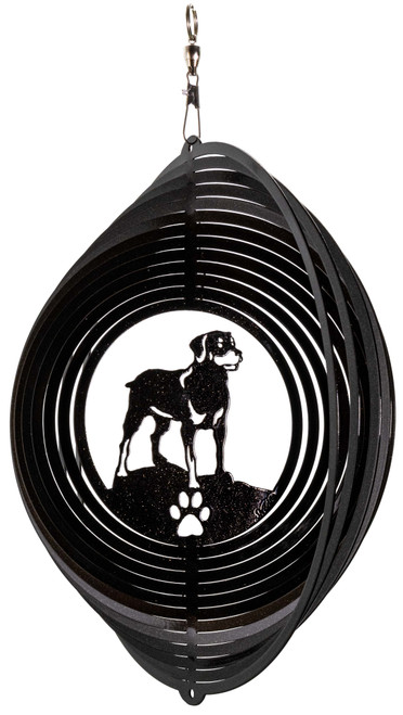 ROTTWEILER Circle Dog Swirly Metal Wind Spinner 