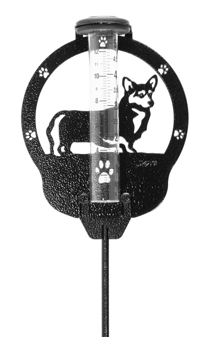 WELSH PEMBROKE CORGI Dog Metal Steel Rain Gauge