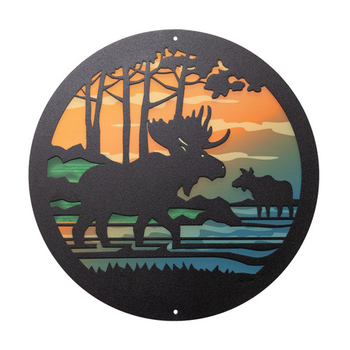 12" MOOSE Scenic Metal Wall Art Decor
